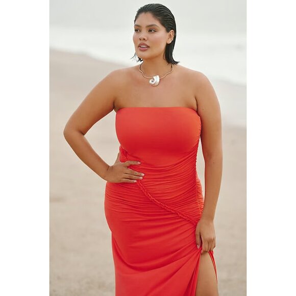 The Gabbie Strapless Ruched Tube Dress by Celandine XL - Picture 2 of 2